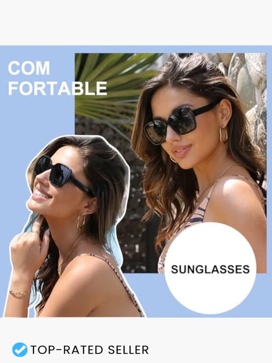 Oversized Square Sunglasses Classic Style Polarized UV Protection Lightweight main image 4